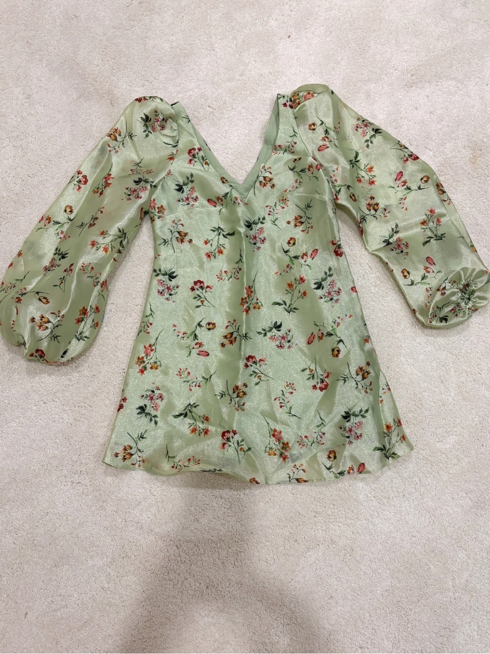 NWT Anthropologie BHLDN Samantha Long-Sleeve Organza Mini Dress Size XXS-XS - Picture 4 of 11
